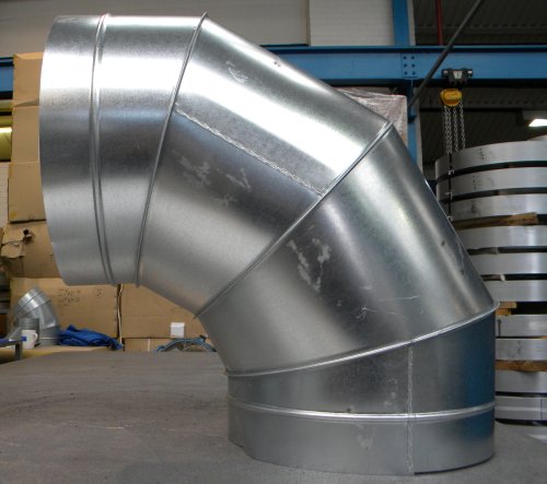 Galvanised Ducting 90 degree bend - 300 mm.
